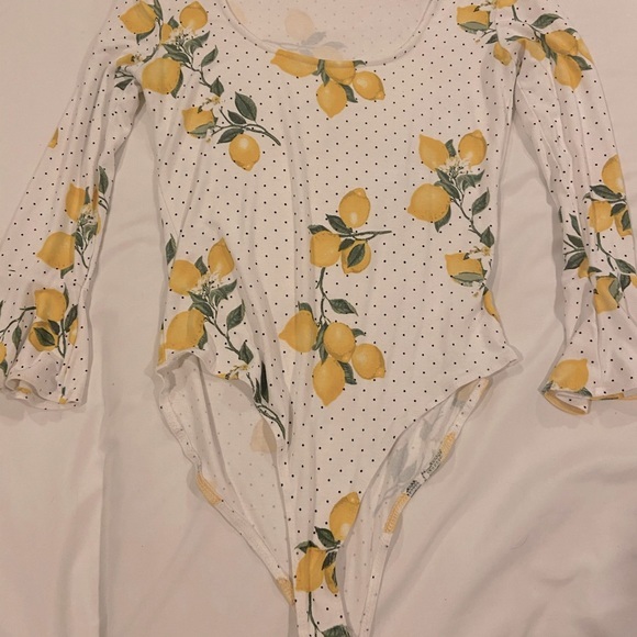 Forever 21 Lemon Body-suite with polka dots - Picture 1 of 2